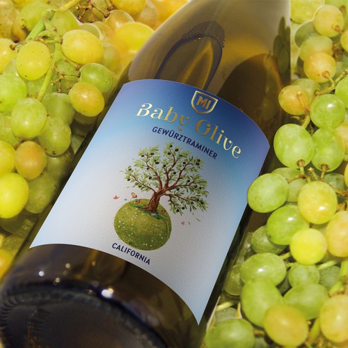Baby Olive wine label design