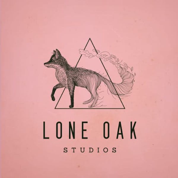 Logo design with a fox for the brand: 'Lone Oak Studios'